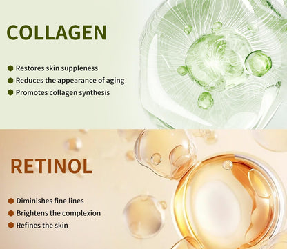 Pack of 10 Collagen Face Mask, Face Masks Skincare with Coenzyme Q10 Retinol anti Aging Facial Masks Skin Care Hydrating Face Beauty Care Masks for Deep Repairing and Moisturizing anti Wrinkles