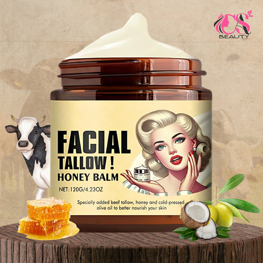 Cas Beauty Balm – Whipped beef tallow and honey face moisturizer for deep hydration and skin nourishment. Grass-fed, grass-finished skincare for face and body