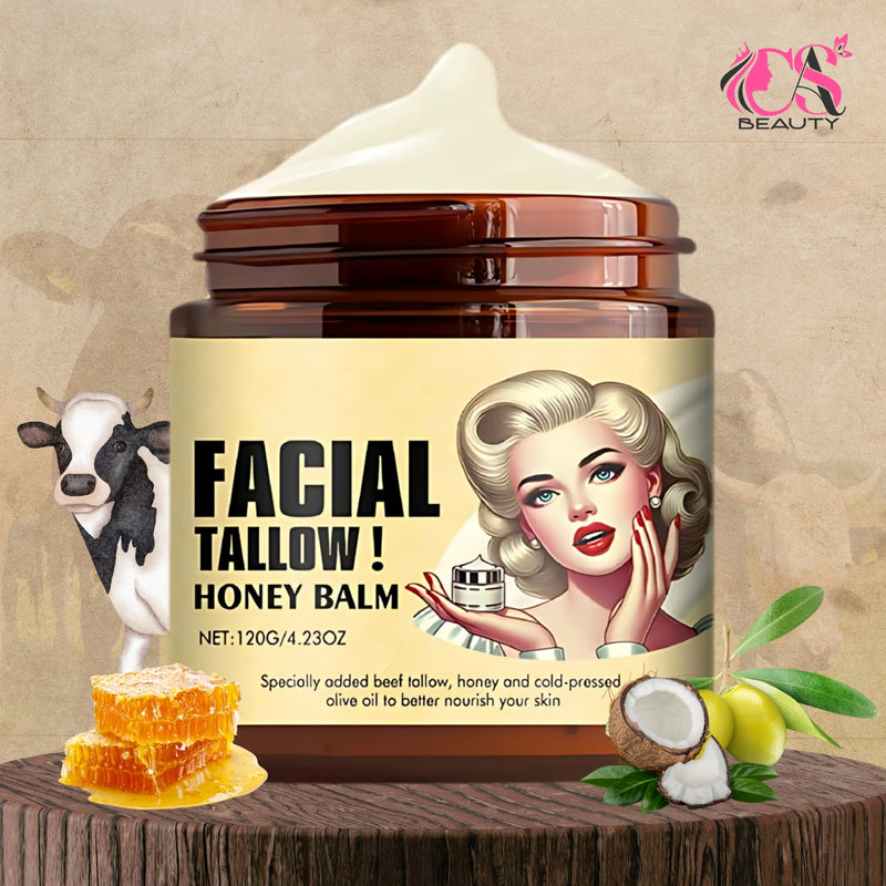 Cas Beauty Balm – Whipped beef tallow and honey face moisturizer for deep hydration and skin nourishment. Grass-fed, grass-finished skincare for face and body